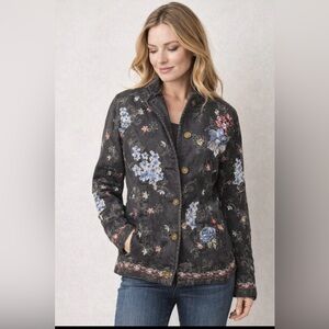 Denim & Co. embroidered Floral Jean jacket
